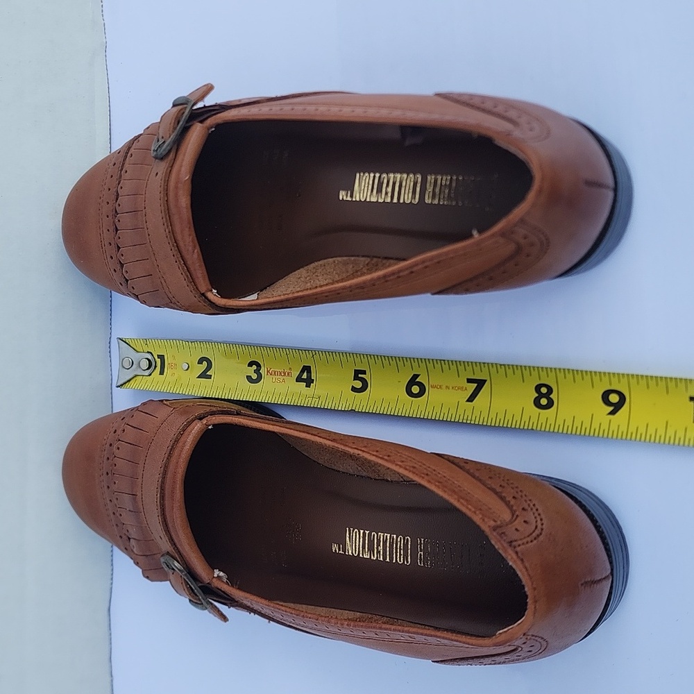 The Leather Collection Brown Leather Women Flat Shoes Size 6.5 - Picture 10 of 15